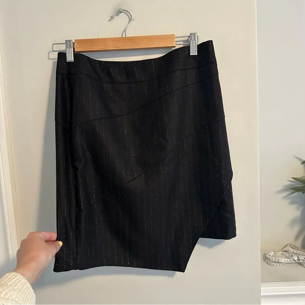 Zadig & Voltaire Black Pinstripe Mini Skirt 38 Small